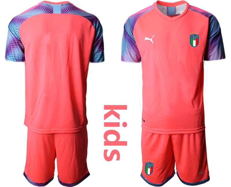 Youth 2021 European Cup Italy pink goalkeeper Soccer Jersey